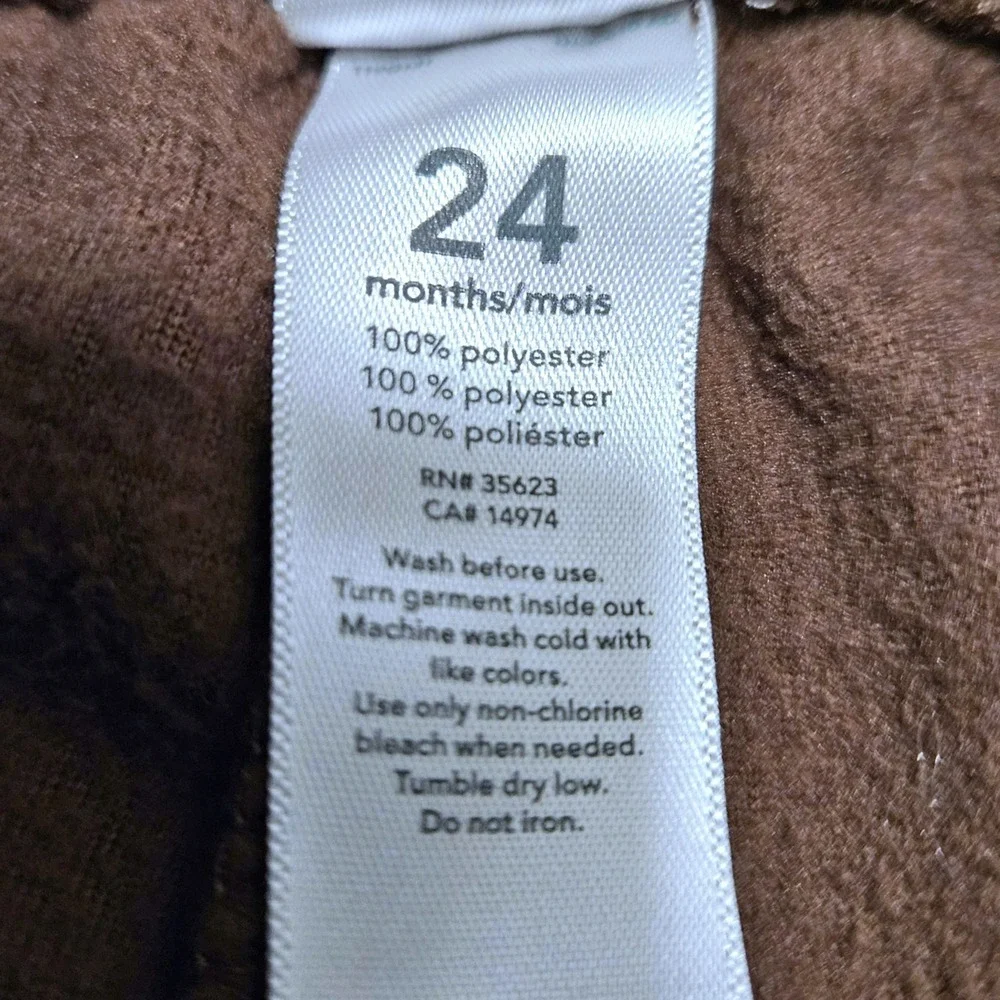 Carter's 24M Monkey Costume 2 Piece Brown Fleece Hoodie Pants Halloween
